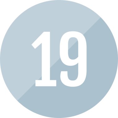 19 numaralı simge. sayılar düz vektör illüstrasyonu