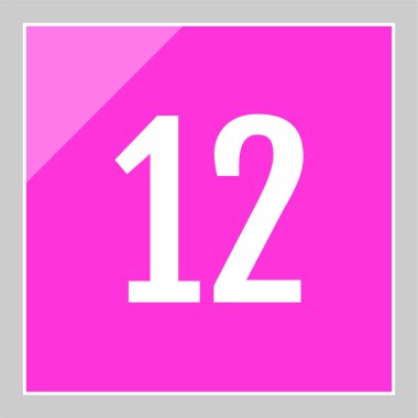 Number 12 icon. flat vector illustration