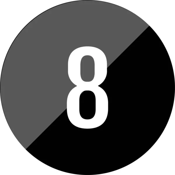 8番のアイコン 数平面ベクトル図 — ストックベクタ