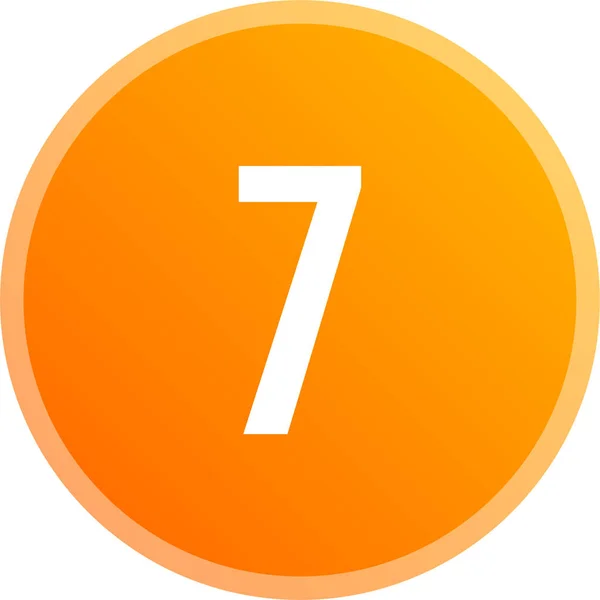 Simples Número Sete Botão Redondo Com Número — Vetor de Stock