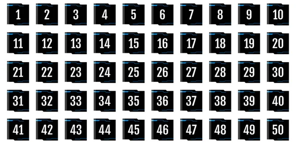 Conjunto Iconos Números Ilustración Vectorial Plana — Archivo Imágenes Vectoriales