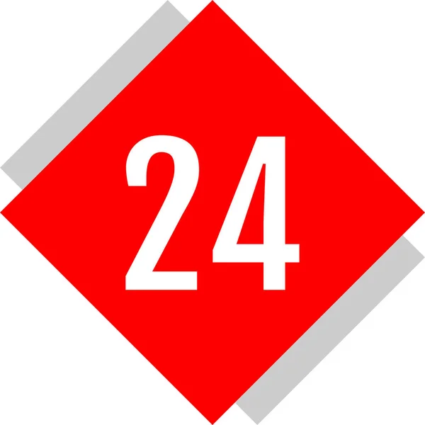 Ikona Číslo24 Plochá Vektorová Ilustrace — Stockový vektor