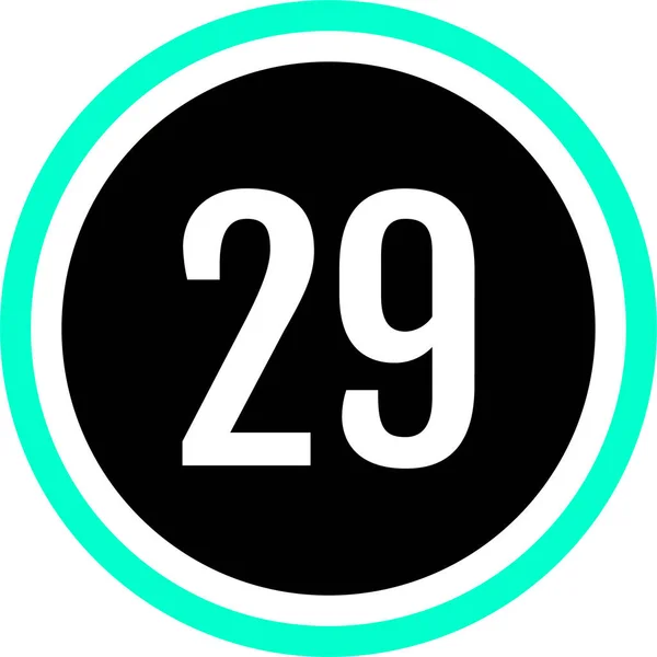 Flat Icon Number Illustration Twenty Nine — Stock Vector