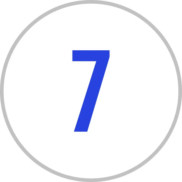 Simple Numéro Sept Bouton Rond Chiffres — Image vectorielle