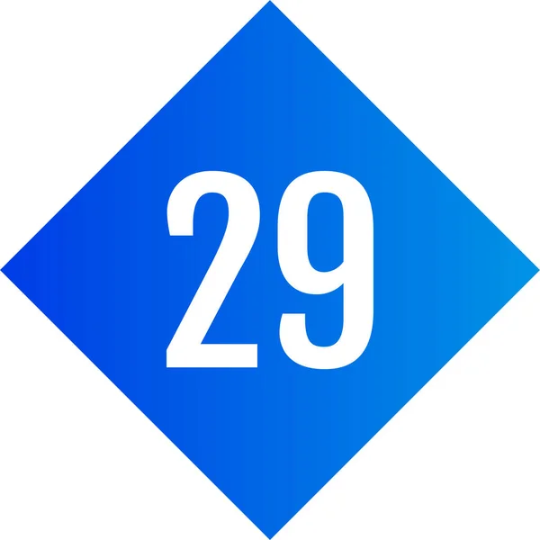 Płaska Ikona Liczba Ilustracja Dwadzieścia Dziewięć — Wektor stockowy