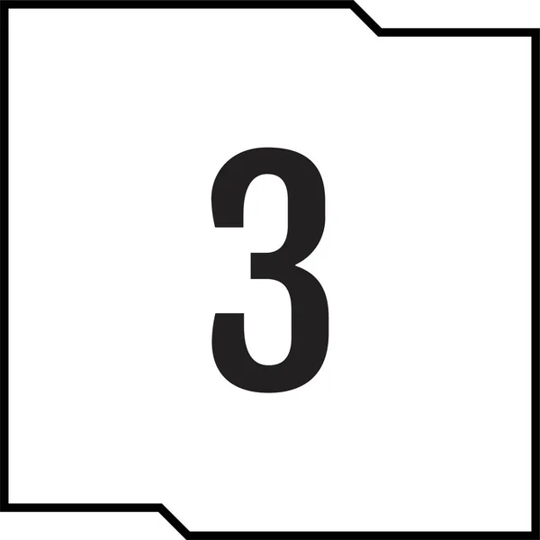 Mathematik Nummer Drei Einfaches Web Symbol Taste Drei — Stockvektor