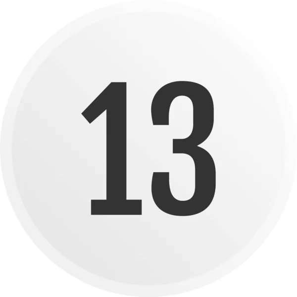 13番のアイコン 数平面ベクトル図 — ストックベクタ