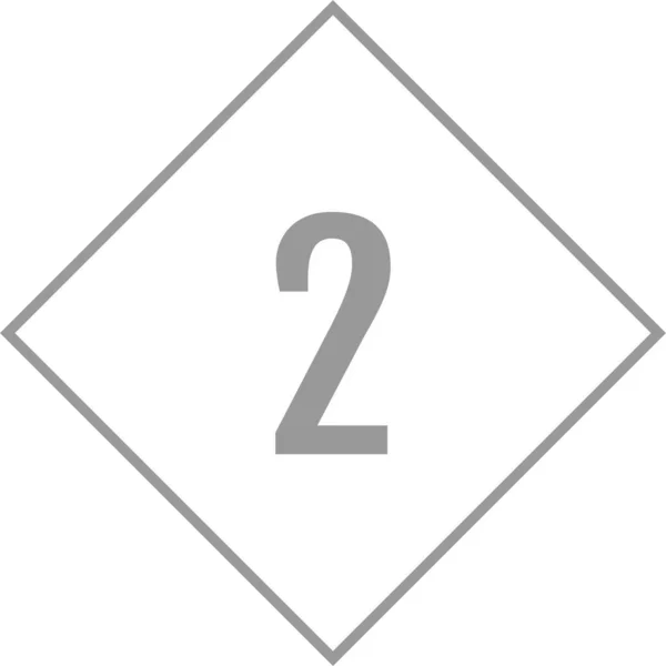 Nummer Två Ikonen Platt Vektor Illustration — Stock vektor