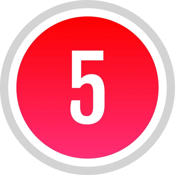 Nummer Fünf Rundknopf Mit Der Zahl — Stockvektor