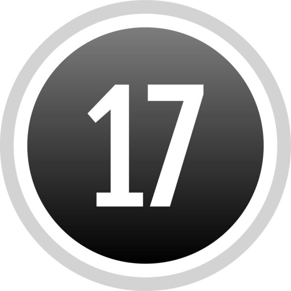 Number 17 modern vector illustration