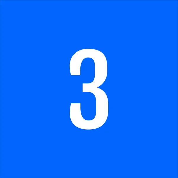 Matemáticas Número Tres Icono Web Simple Botón Tres — Archivo Imágenes Vectoriales