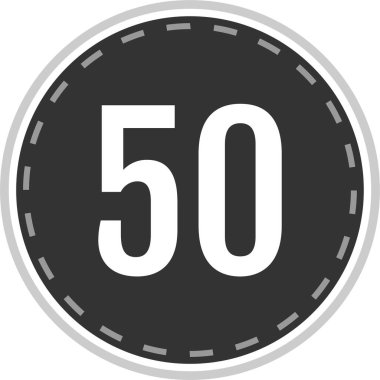number 50 icon. flat vector illustration