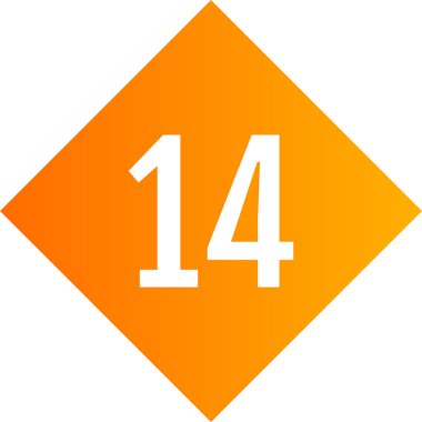 number 14 icon. flat vector illustration