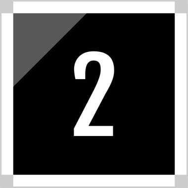 Number 2 icon. flat vector illustration