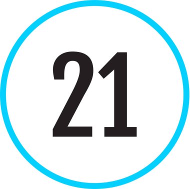 21 numaralı simge. sayılar düz vektör illüstrasyonu