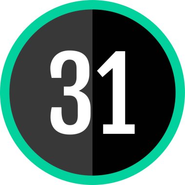 31 numaralı simge. sayılar düz vektör illüstrasyonu