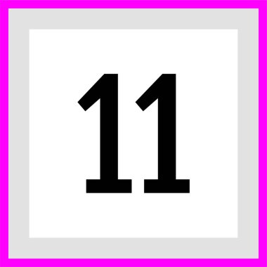 Number 11 icon. flat vector illustration