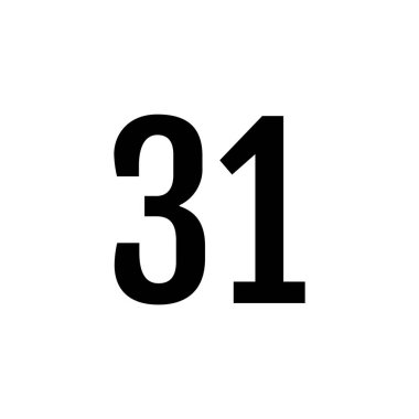 number 31, simple vector illustration 