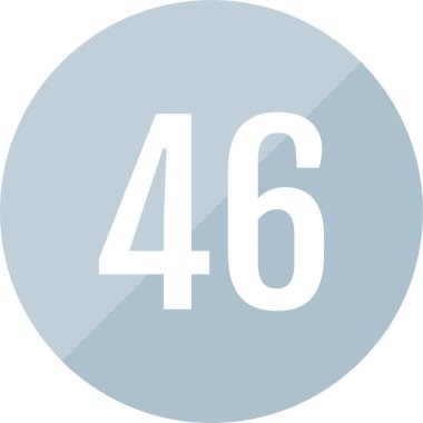 46 numaralı simge. sayılar düz vektör illüstrasyonu