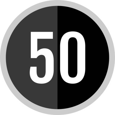 50 numaralı simge, vektör illüstrasyonu      