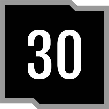 30 numaralı simge vektör illüstrasyonu