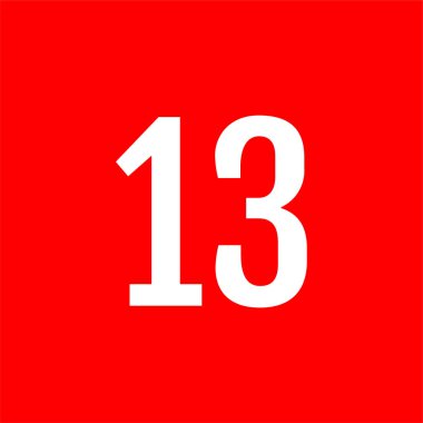 13 numaralı simge, vektör illüstrasyonu