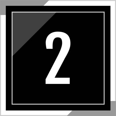 Number 2 icon. flat vector illustration