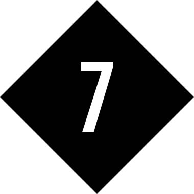 Number 7 icon. flat vector illustration