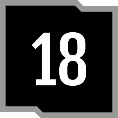 Number 18 icon. flat vector illustration