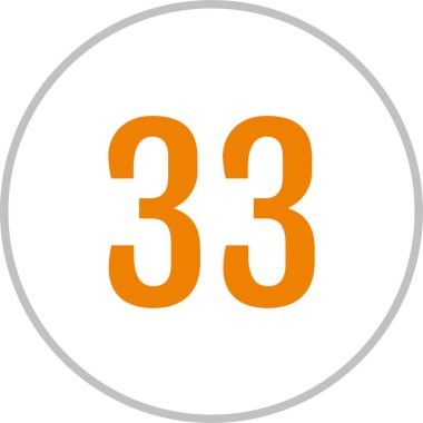 33 numaralı simge, vektör illüstrasyonu