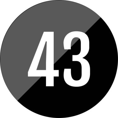 Number 43 icon. flat vector illustration