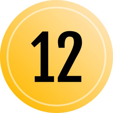 Number 12 icon. flat vector illustration