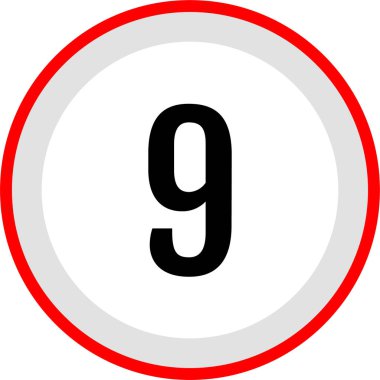 Number 9 icon. flat vector illustration
