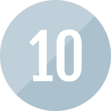 Number 10 icon. flat vector illustration