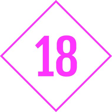 Number 18 icon. flat vector illustration