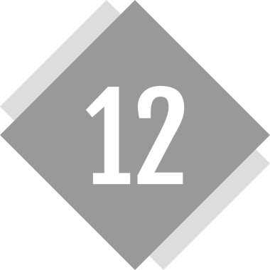 Number 12 icon. flat vector illustration