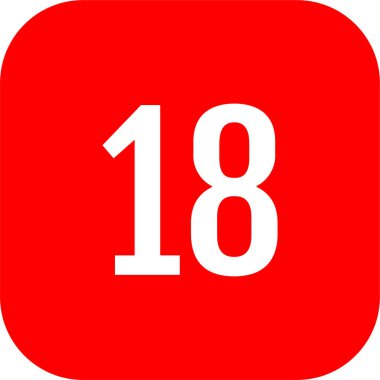Number 18 icon. flat vector illustration
