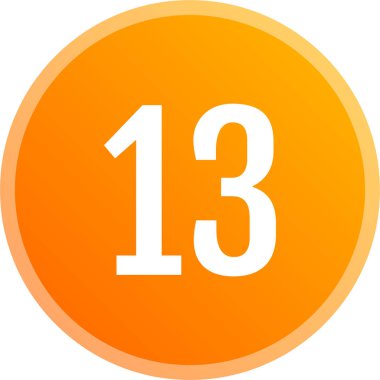 13 numaralı simge. sayılar düz vektör illüstrasyonu
