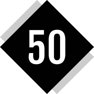 number 50 icon. flat vector illustration