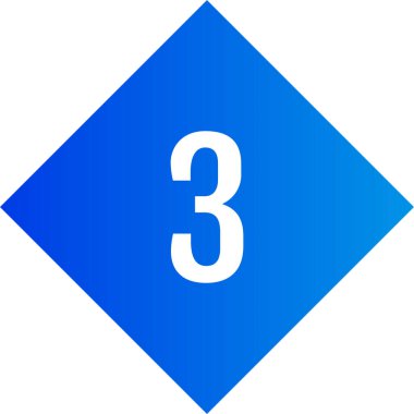 Matematik numarası üç, basit web simgesi, düğme üç 