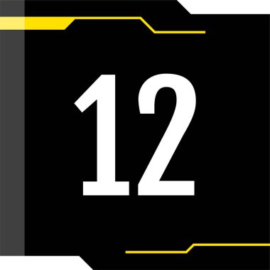 Number 12 icon. flat vector illustration