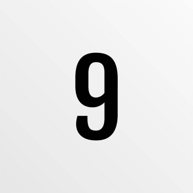 Number 9 icon. flat vector illustration