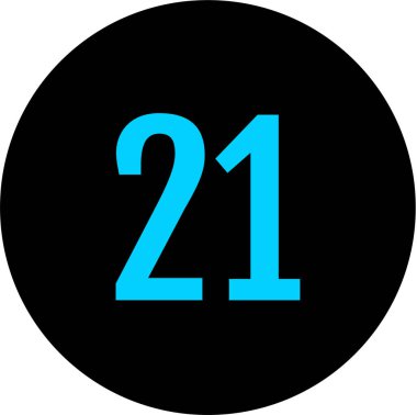 21 numaralı simge, vektör illüstrasyonu      