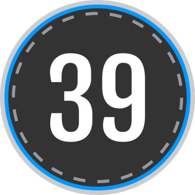 39 numaralı logo, vektör illüstrasyonu 