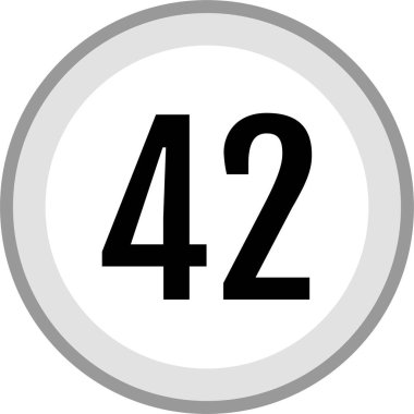 42 numaralı simge vektör illüstrasyonu