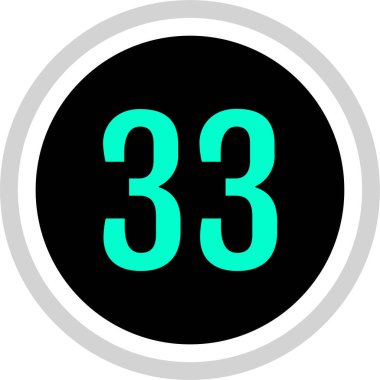 33 numaralı simge, vektör illüstrasyonu