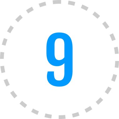 Number 9 icon. flat vector illustration