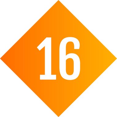 16 numaralı simge vektör illüstrasyonu