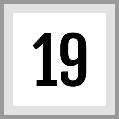 Number 19 icon. flat vector illustration