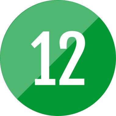 12 numaralı simge vektör illüstrasyonu